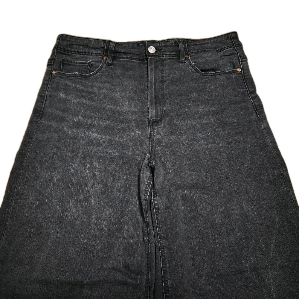 Paige Anessa Jeans Women's Size 31 Faded Black Wide Leg Stretch Denim (32x27) - Picture 2 of 6